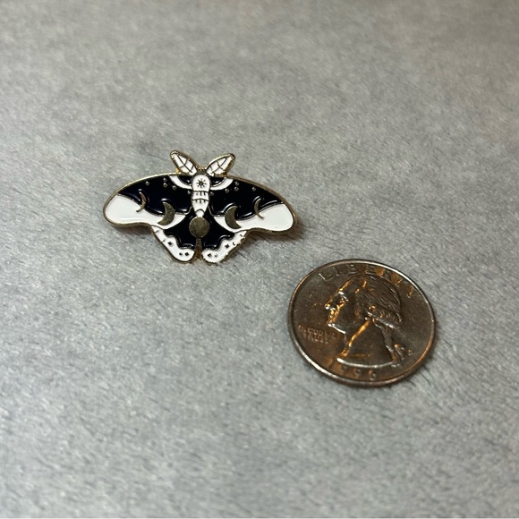 Lunar Phases Moth Enamel Pin - Picture 2 of 5